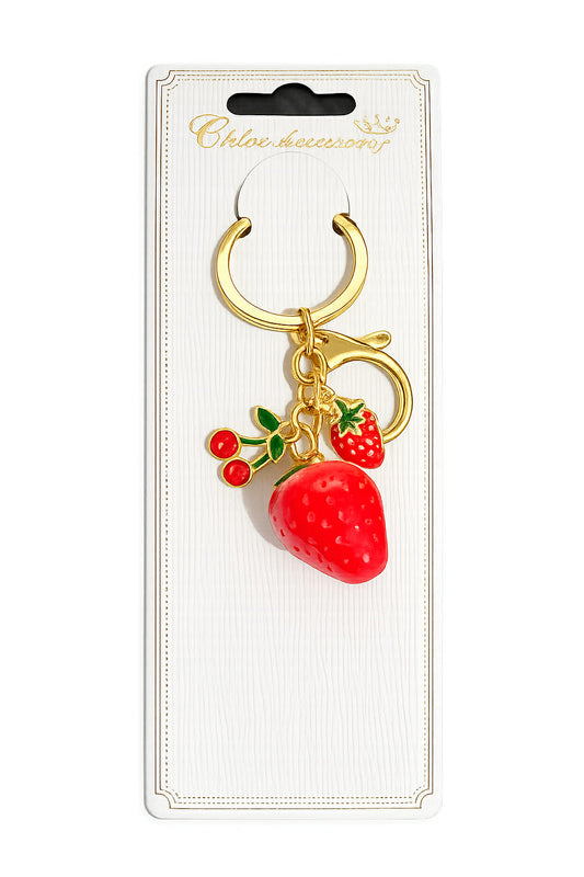 Strawberry Charm Keychain