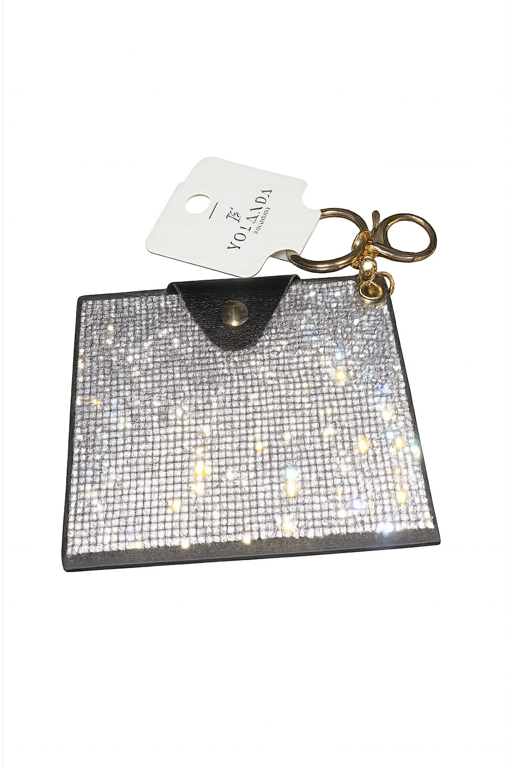 Sparkly Rhinestone Card Holder Keychain