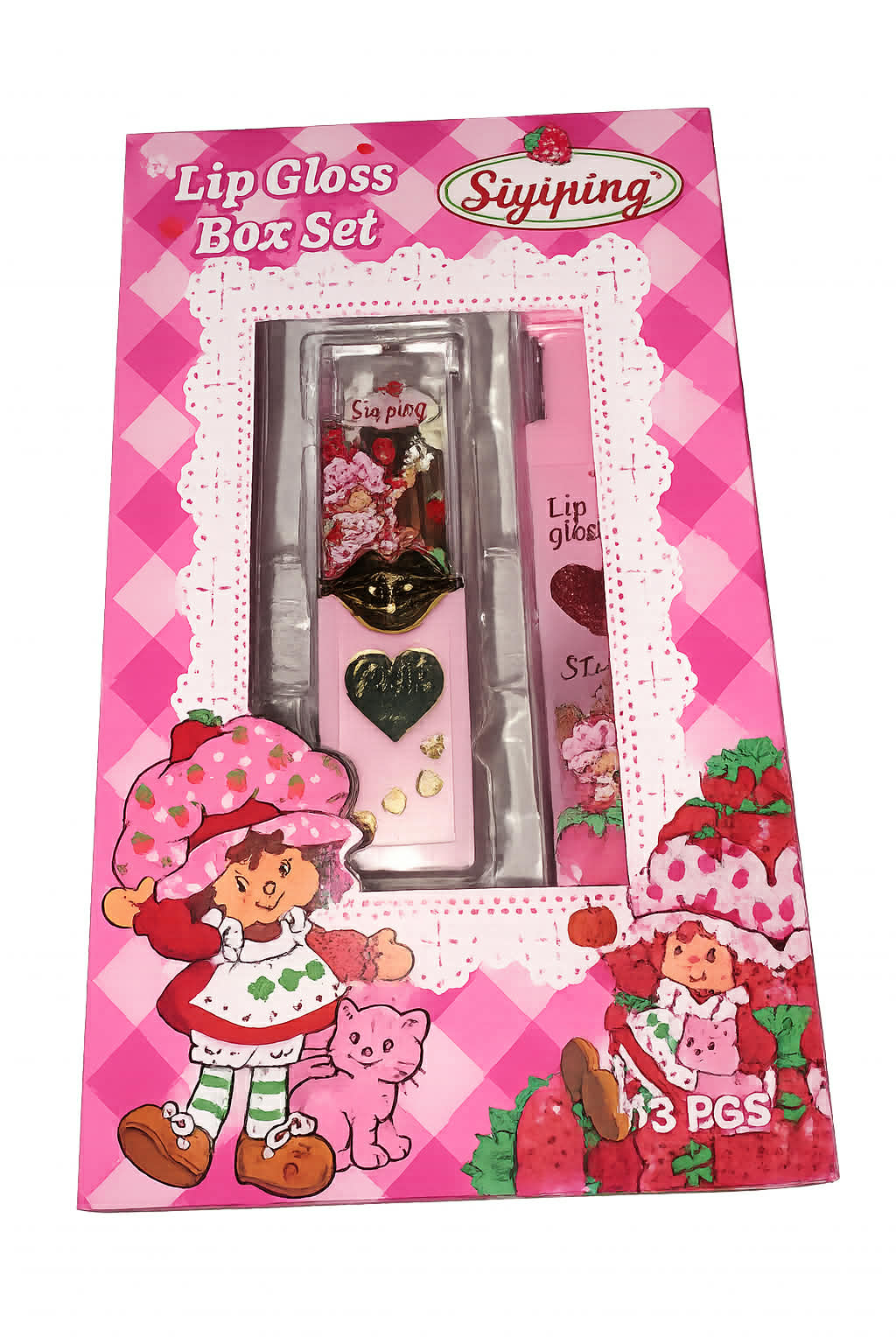 Lip Gloss Box Set (3 PCS) – Strawberry Cute Edition  Adorable 3-piece lip gloss set