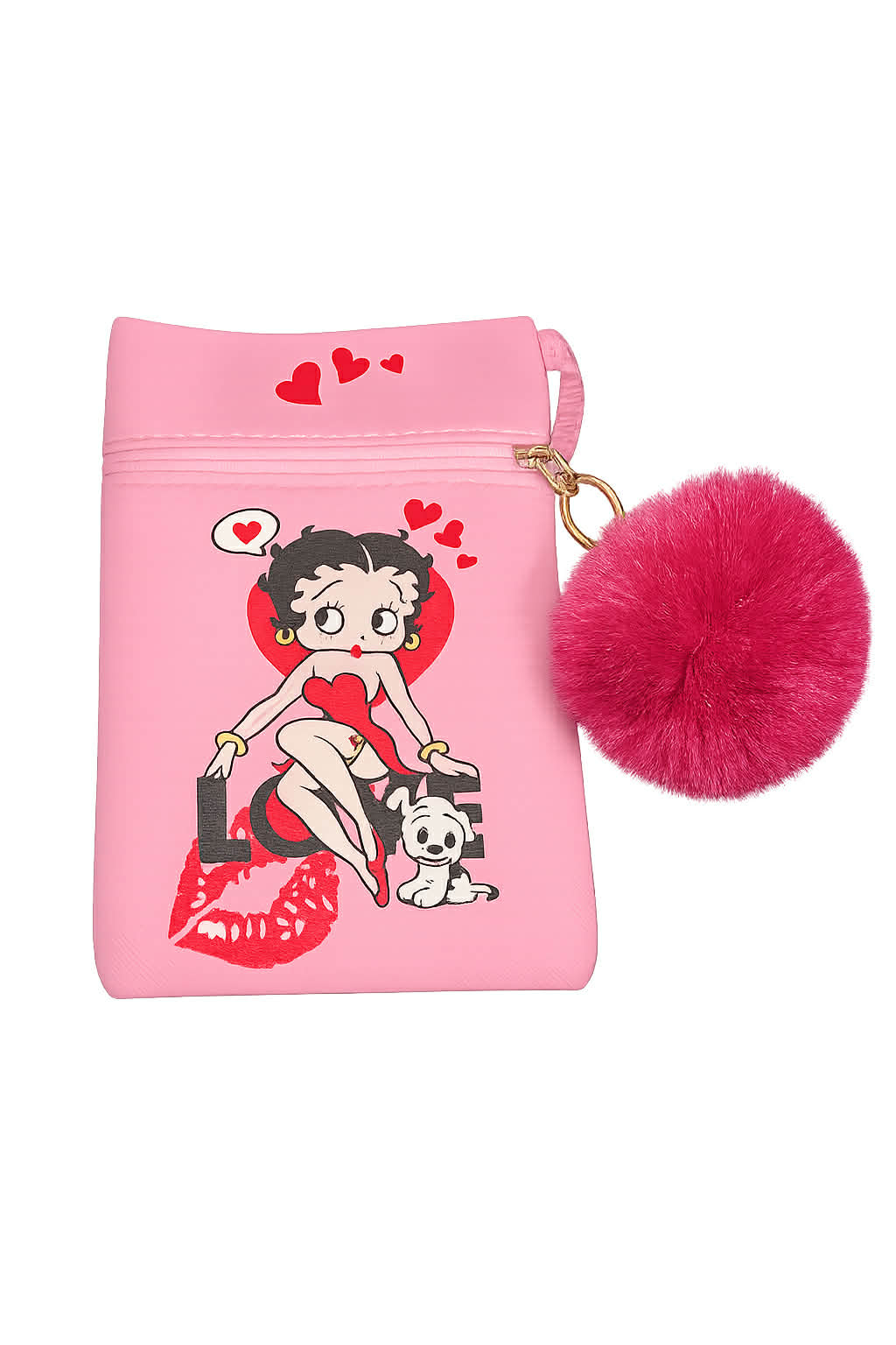 Betty Style Mini Zipper Pouches with Pom-Pom Keychain
