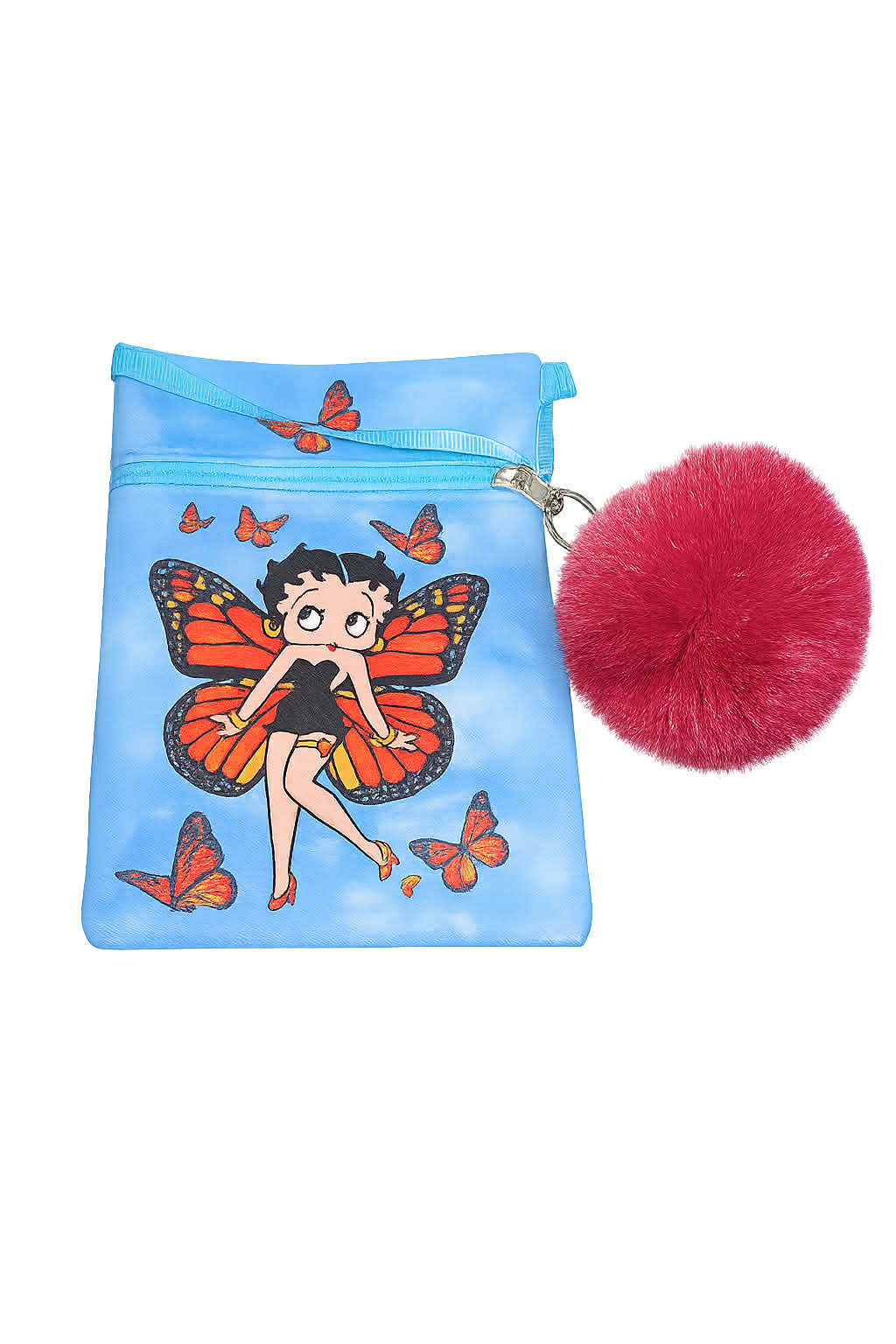 Betty Style Mini Zipper Pouches with Pom-Pom Keychain